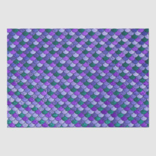 Purple and Teal Ombre Glitter Mermaid Scales Tissue Paper