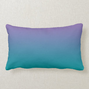 “Purple And Teal Ombre” Lumbar Pillow