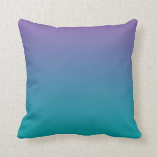 “Purple And Teal Ombre” Throw Pillow