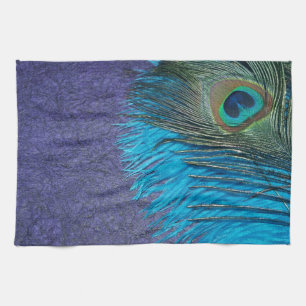 Purple and Teal Peacock Kitchen Towel