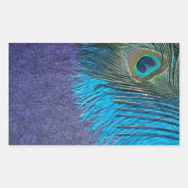 Purple and Teal Peacock Sticker (Front)