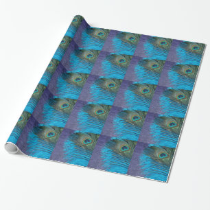 Purple and Teal Peacock Wrapping Paper