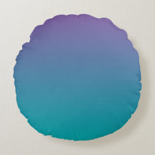 Purple And Teal Round Pillow