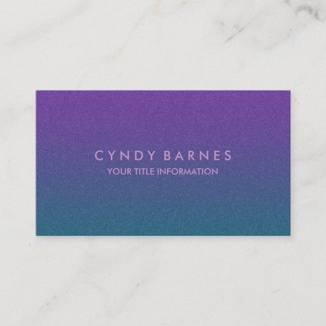Purple and Teal Speckled Ombre Business Card (Front)