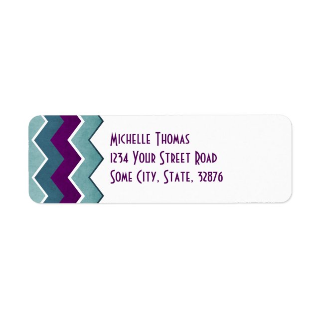Purple and Teal Zig Zag Pattern return address (Front)