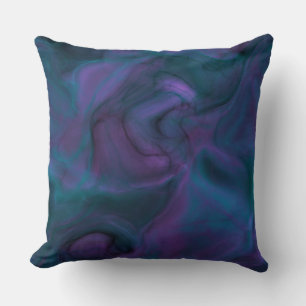 purple and turquoise Marble abstract Throw Pillow