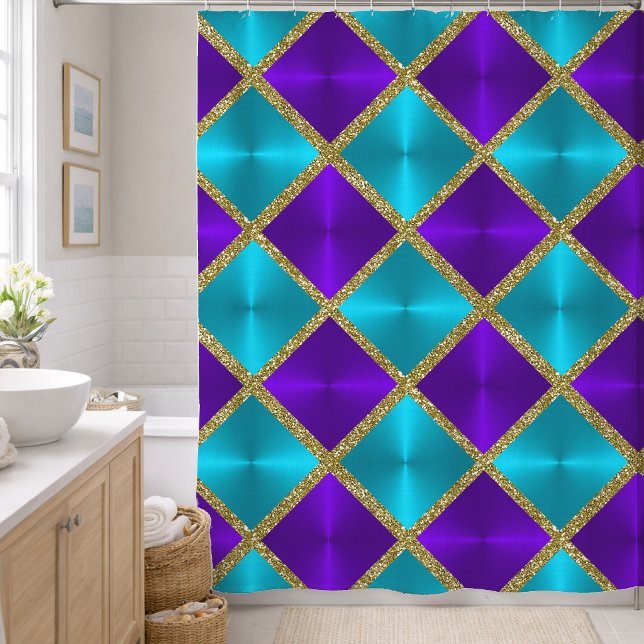 Purple and Turquoise Metallic Looking Squares Gold (Creator Uploaded)