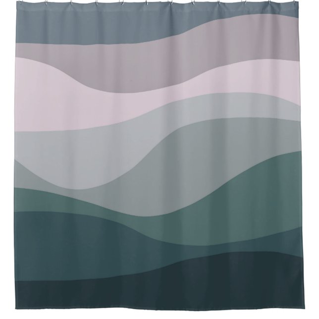 Purple and turquoise retro style waves decoration (Front)