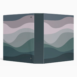 Purple and turquoise retro style waves decoration binder