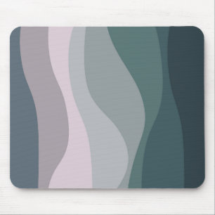 Purple and turquoise retro style waves decoration mouse pad