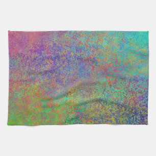 Purple and turquoise texture kitchen towel