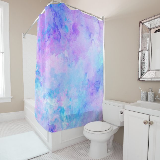 Purple and Turquoise Watercolor Splashes (In Situ)