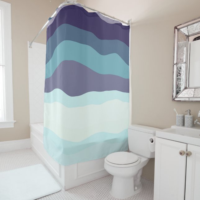 Purple and Turquoise Wavy Stripes (In Situ)