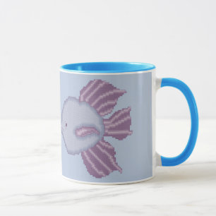 Purple and Violet Kissing Fish Mug