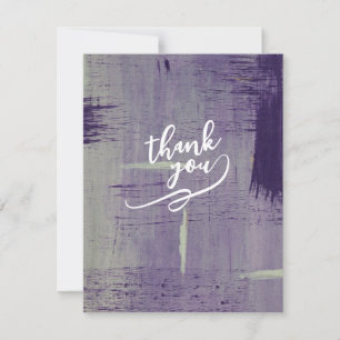 Purple and White Abstract Painting Thank You Card