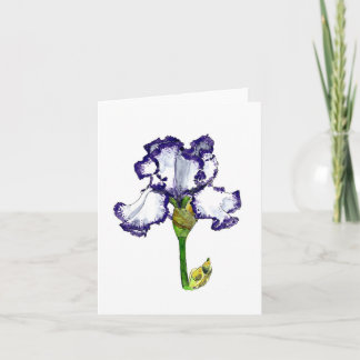 Purple and White Bearded Iris Card