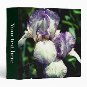 Purple And White Bearded Iris Flowers Personalized Binder