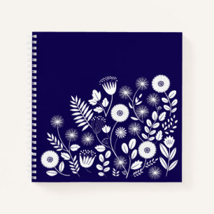 Purple and White Boho Wildflower  Notebook