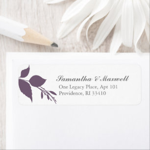 Purple and White Botanical Greenery Return Address