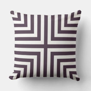 Purple And White Box Pattern - Throw Pillow
