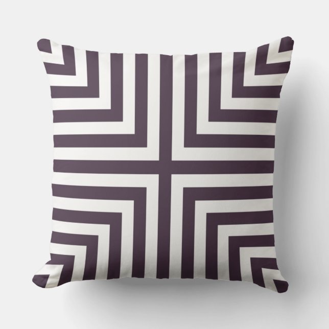 Purple And White Box Pattern - Throw Pillow (Front)