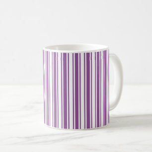 Purple and white candy stripes coffee mug
