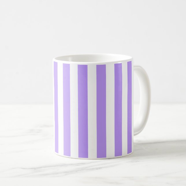Purple and white candy stripes coffee mug (Front Right)