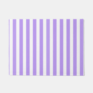 Purple and white candy stripes doormat