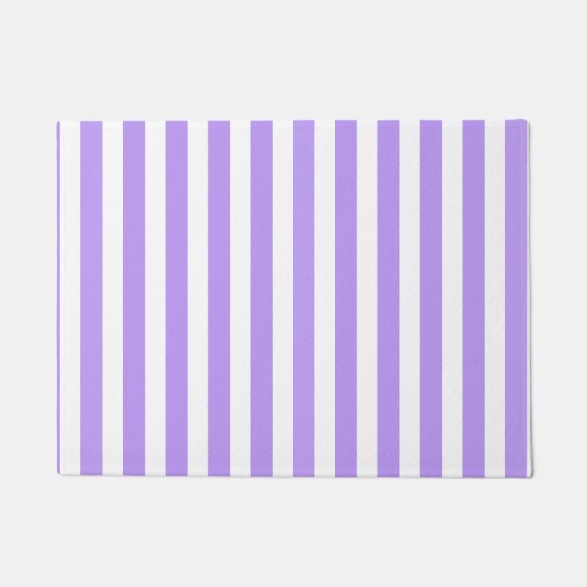 Purple and white candy stripes doormat (Front)