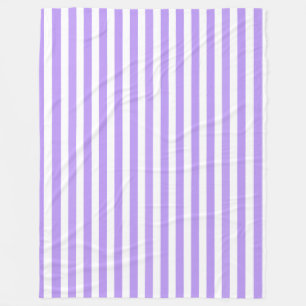 Purple and white candy stripes fleece blanket