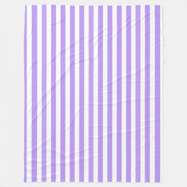 Purple and white candy stripes fleece blanket (Front)