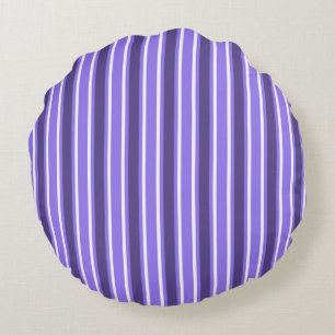 Purple and white candy stripes round pillow