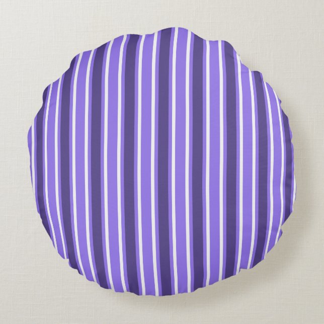 Purple and white candy stripes round pillow (Back)
