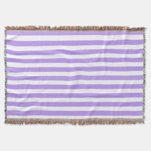 Purple and white candy stripes throw blanket