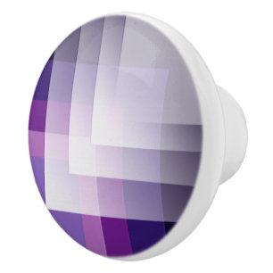 Purple and white ceramic knob