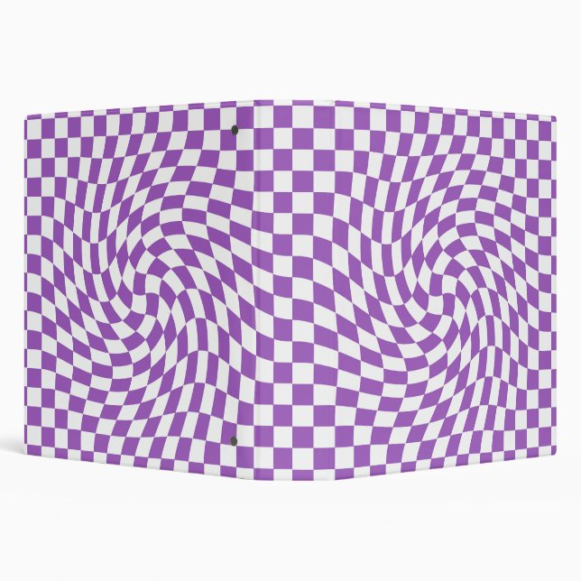 Purple and White Chequered Chequerboard Pattern  Binder (Background)