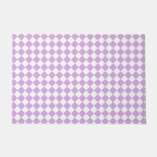 Purple and White Chequered Pattern Doormat