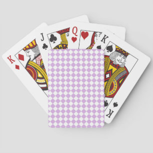 Purple and White Chequered Pattern Playing Cards