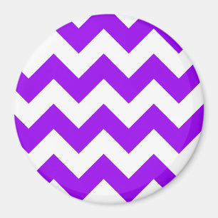Purple and White Chevron Pattern Magnet
