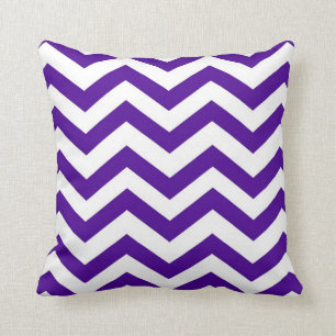 Purple and White Chevron Throw Pillow