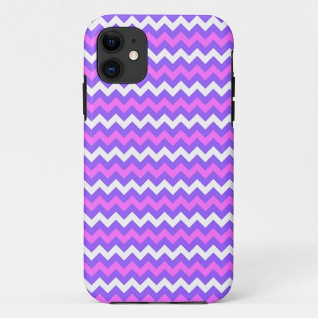 Purple and White Chevron Zigzag Pattern 2 Case-Mate iPhone Case (Back)