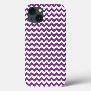Purple and White Chevron Zigzag Pattern iPhone 13 Case
