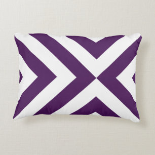 Purple and White Chevrons Accent Pillow