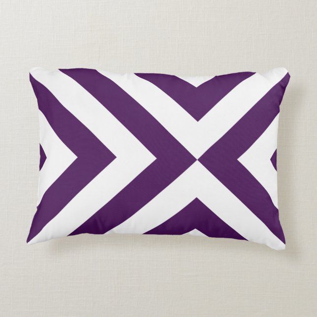 Purple and White Chevrons Accent Pillow (Back)