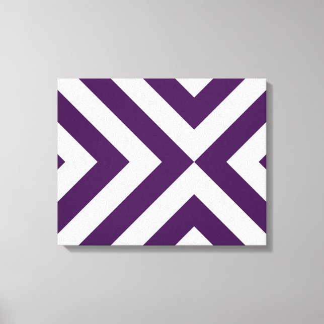 Purple and White Chevrons Canvas Print (Front)
