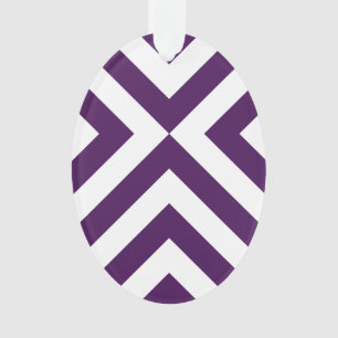 Purple and White Chevrons Ornament