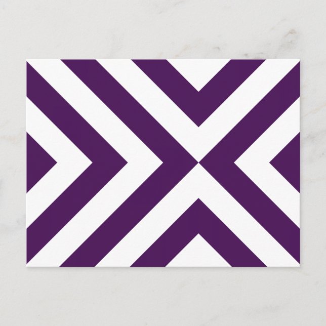 Purple and White Chevrons Postcard (Front)