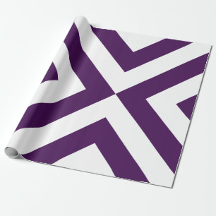 Purple and White Chevrons Wrapping Paper