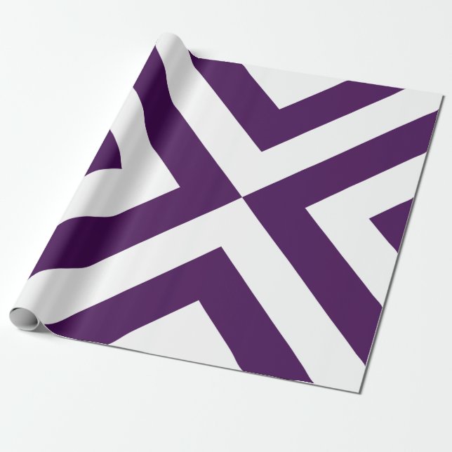 Purple and White Chevrons Wrapping Paper (Unrolled)