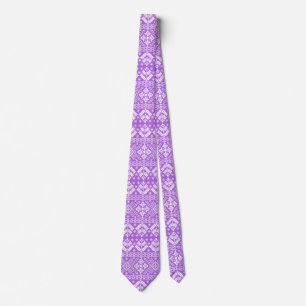 Purple and White Christmas Fair Isle Pattern Tie